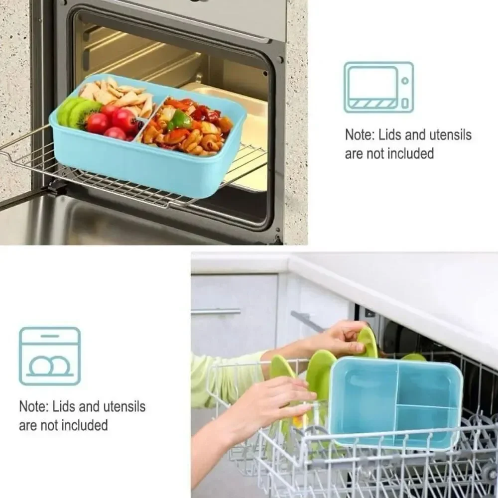 Bento Box Lunch Containers, LeakProof Lunch Box with Utensils BPA Free Blue